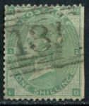 Великобритания 1862-1864 гг. • Gb# 90 • 1 sh. • Королева Виктория • стандарт • Used ( кат.- £300 )