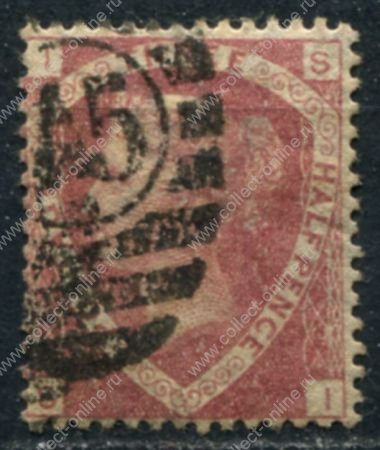 Великобритания 1870 г. • Gb# 52 pl. 3 • 1½ d. • Королева Виктория • Used VF ( кат.- £75 )