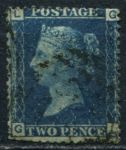 Великобритания 1858-1879 гг. • Gb# 47 pl. 15 • 2 d. • Королева Виктория • темно-синяя • Used F- ( кат.- £35 )