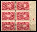 Германия 1922 г. • Mi# 220 • 200 марок • стандарт • блок 6 марок • MNH OG XF ( кат.- € 5+ )