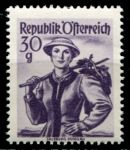 Австрия 1948-1951 гг. • Mi# 900(Sc# 527) • 30 gr. • Национальные женские костюмы • Понгау • MNH OG XF ( кат. - €1 )