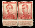 Бельгия 1912-1913 гг. • Mi# 100 II • 10 c. • Король Альберт I • стандарт • пара • MNH OG VF