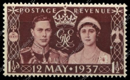 Великобритания 1937 г. • Gb# 461 • 1½ d. • Коронация Георга VI • MNH OG VF