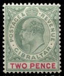 Гибралтар 1903 г. • Gb# 48 • 2 d. • Эдуард VII • стандарт • MH OG VF ( кат. - £25 )