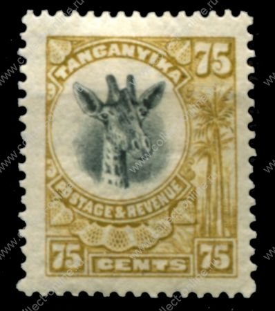 Танганьика 1922-1924 гг. • Gb# 82 • 75 c. • осн. выпуск • жираф • MNH! OG XF ( кат. - £6 )