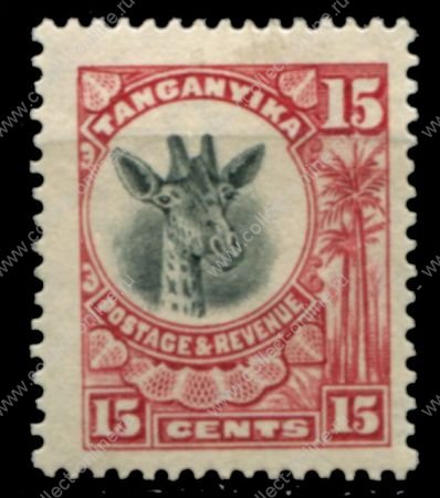 Танганьика 1922-1924 гг. • Gb# 76 • 15 c. • осн. выпуск • жираф • MH OG VF+ ( кат. - £5 )
