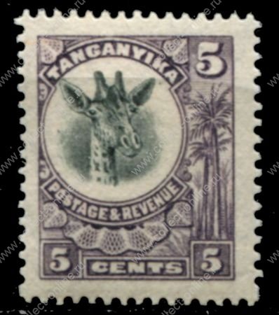 Танганьика 1922-1924 гг. • Gb# 74 • 5 c. • основной выпуск • жираф • стандарт • MH OG VF