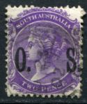 Южная Австралия 1899-1901 гг. • GB# O82 • 2 d. • надпечатка "O.S."(тип III) • официальная почта • Used VF
