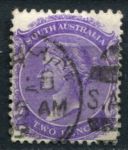 Южная Австралия 1876-1904 гг. • GB# 178 • 2 d. • Королева Виктория • перф. 13 • стандарт • Used VF