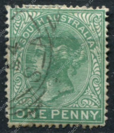 Южная Австралия 1876-1904 гг. • GB# 173 • 1 d. • Королева Виктория • перф. 15 • стандарт • Used VF