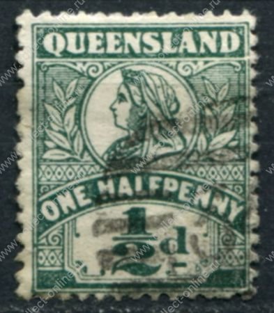Квинсленд 1907-1911 гг. • Gb# 286 • ½ d. • Королева Виктория • стандарт • Used VF ( кат. - £4 )