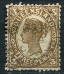 Квинсленд 1897-1908 гг. • Gb# 240 • 3 d. • Королева Виктория • стандарт • Used VF ( кат. - £3 )