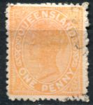 Квинсленд 1895 г. • GB# 203 • 1 d. • Королева Виктория • плотн. бум. • стандарт • Used XF