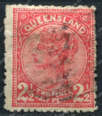 Квинсленд 1890-1894 гг. • GB# 191 • 2½  d. • Королева Виктория • стандарт • Used VF
