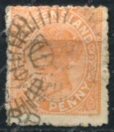 Квинсленд 1890-1894 гг. • GB# 187 • 1 d. • Королева Виктория • стандарт • Used VF