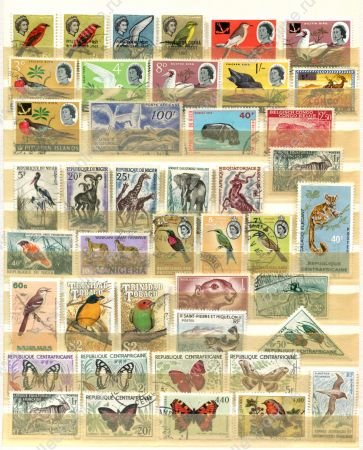 Фауна • набор 40+ разных иностранных марок (колонии) • Used VF