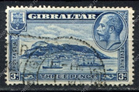 Гибралтар 1931-1933 гг. • Gb# 113 • 3 d. • Георг V • осн. выпуск • скала Гибралтар • Used VF ( кат. - £4 )