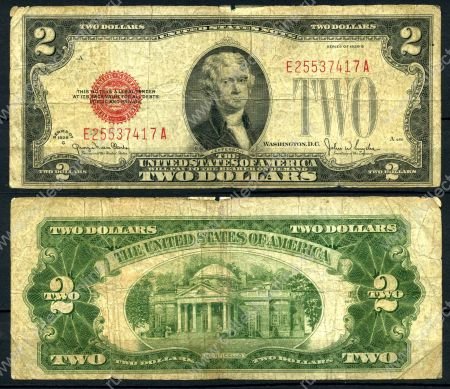 США 1928 г. • P# 378g G • 2 доллара • Джефферсон • F-
